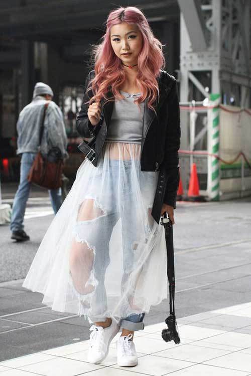 Tulle Skirt Tokyo Street Style 2019-12
