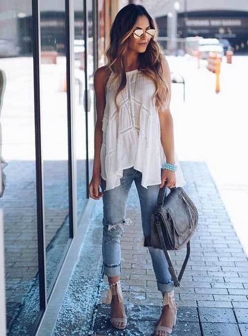 Cute and Casual Summer Denim Jeans Outfits-18