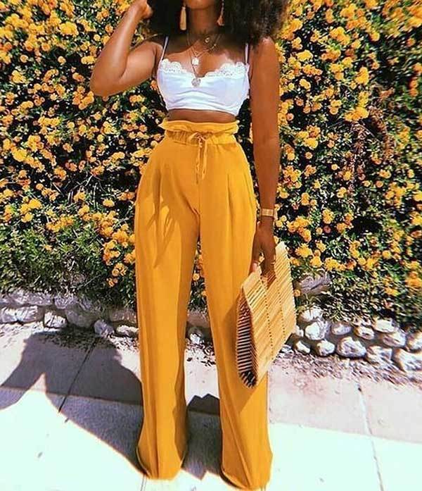 Wide Legged Pants Summer Outfits for Women-31