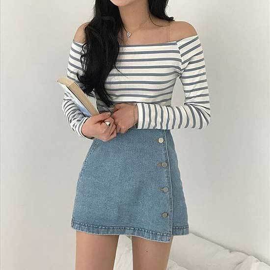 15 Cute Jean Skirt Outfit Ideas 2022  How to Wear a Denim Skirt
