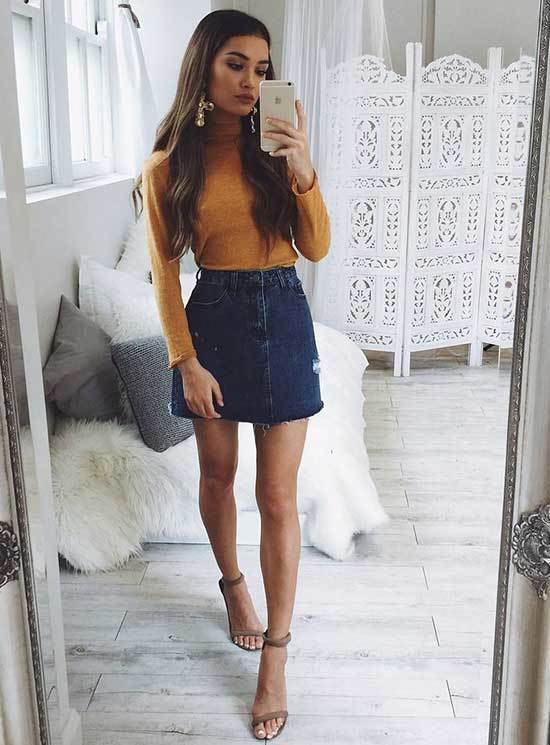 23 Cute Denim Skirt Outfits That Are Not Outdated  Outfit  Fashion