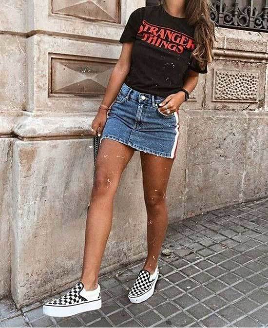 11 Cute Jean Skirt Outfits  Denim Skirt Outfit Ideas for Teens