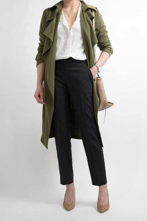 Professional Trench-Coat Outfits for Women