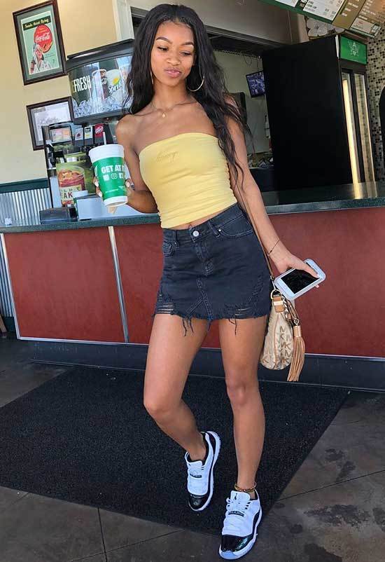Cute Jean Skirt Simple Outfits