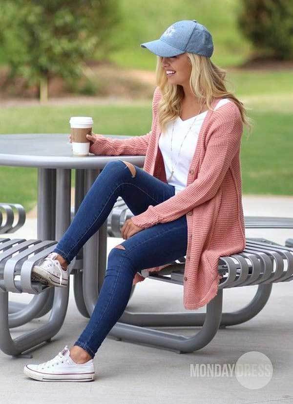 Cardigan Outfit Skinny Jeans