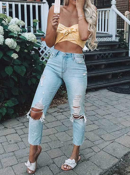 Ripped Mom Jeans Outfit Summer
