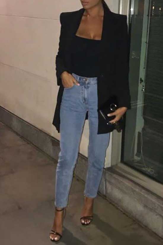 mom jeans night out outfit