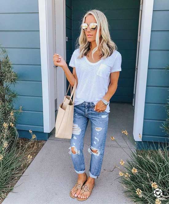 Ripped Boyfriend Jeans Outfit